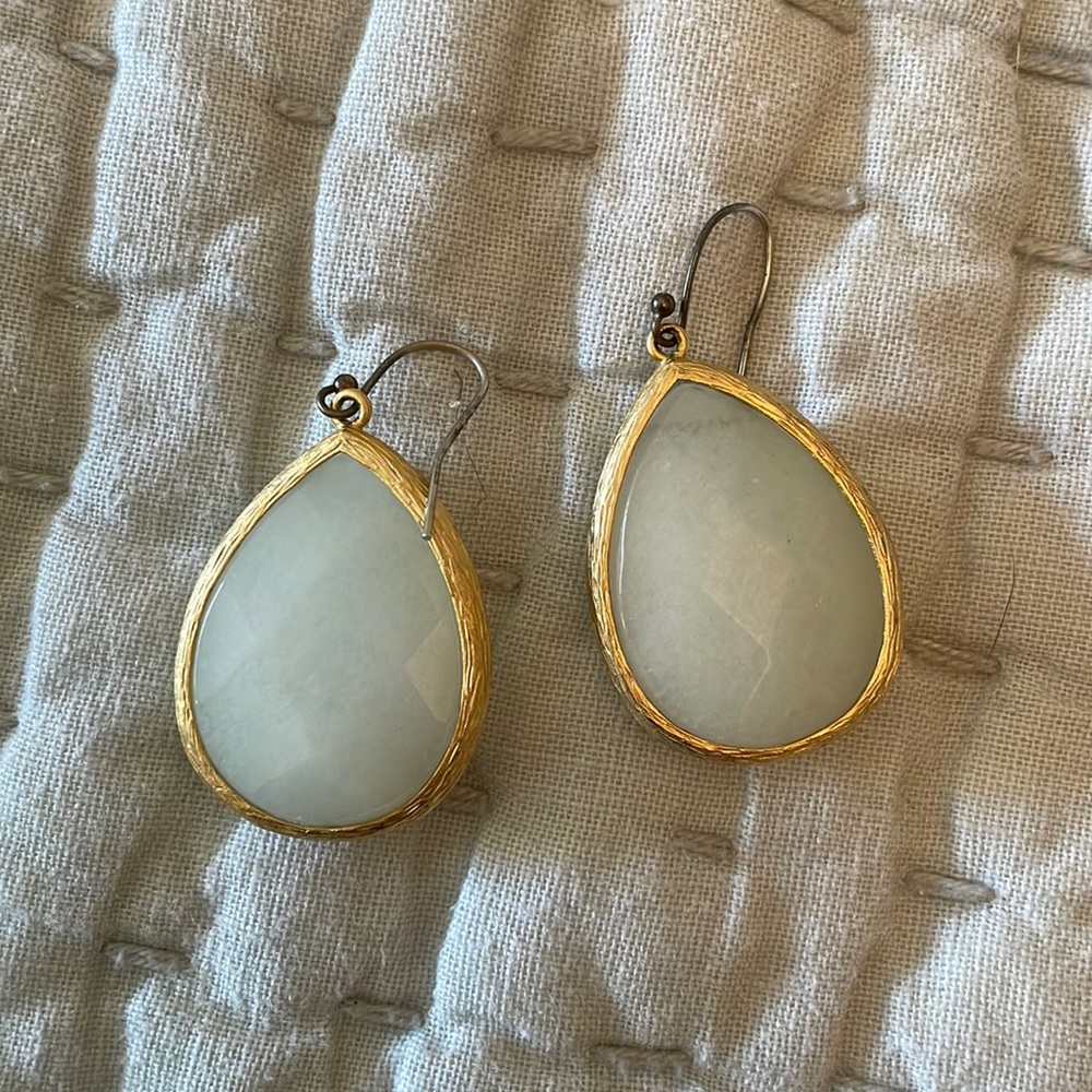 Gold and aqua earrings